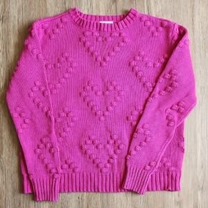 St. John's Bay Magenta Pink Textured Crewneck Sweater